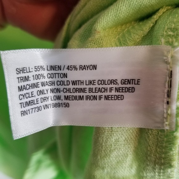 A New Day Womens Plus Size 4X Sleeveless Keyhole Neck Top Lime Green Linen Blend - Picture 4 of 7